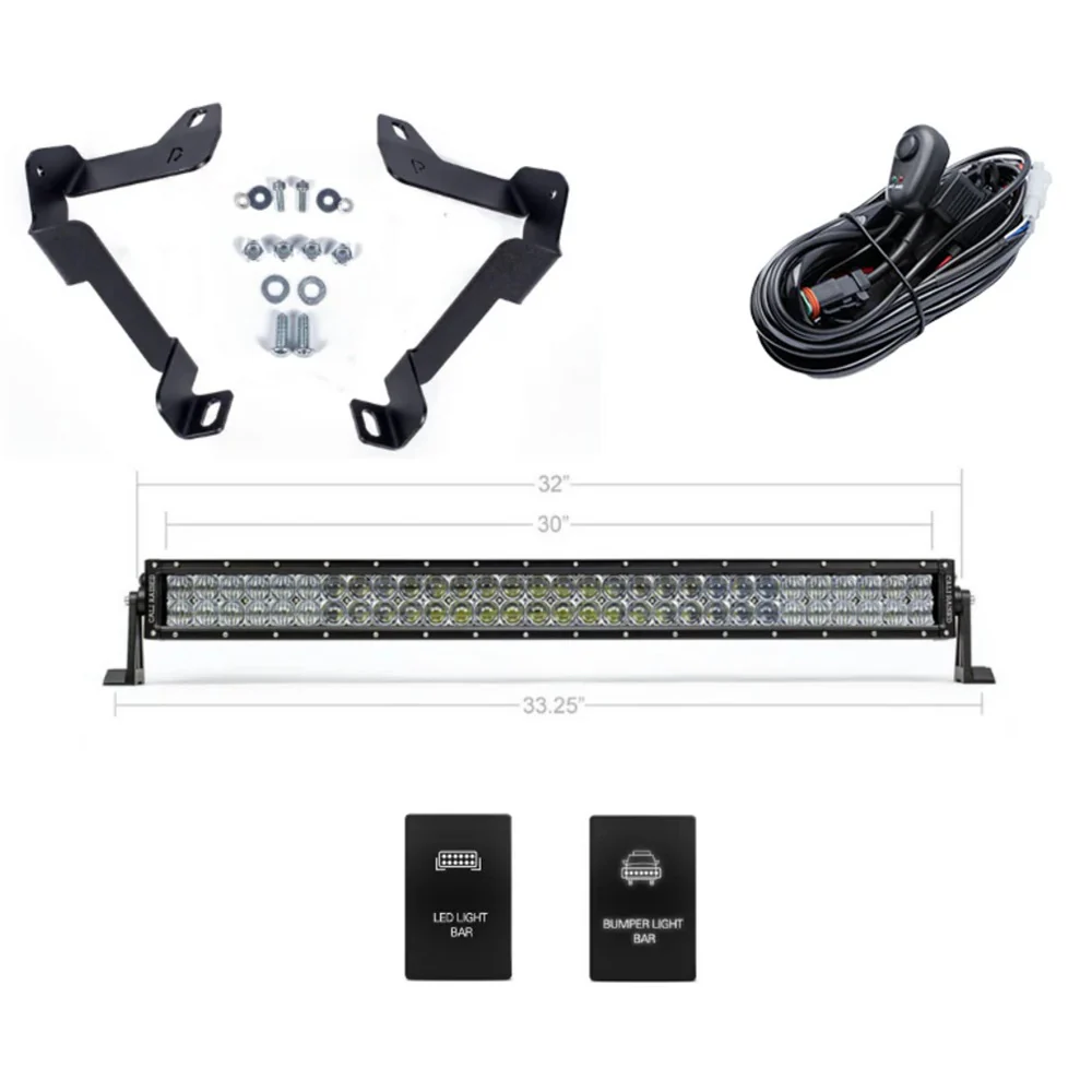 32" Lower Bumper Hidden LED Light Bar Brackets Kit Tundra (2014-2021) - Image 2