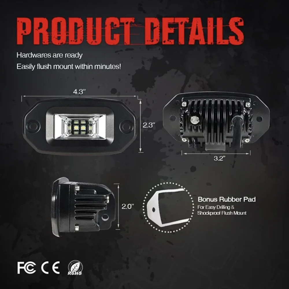 20W Flood Flush Mount LED Pod - Image 2
