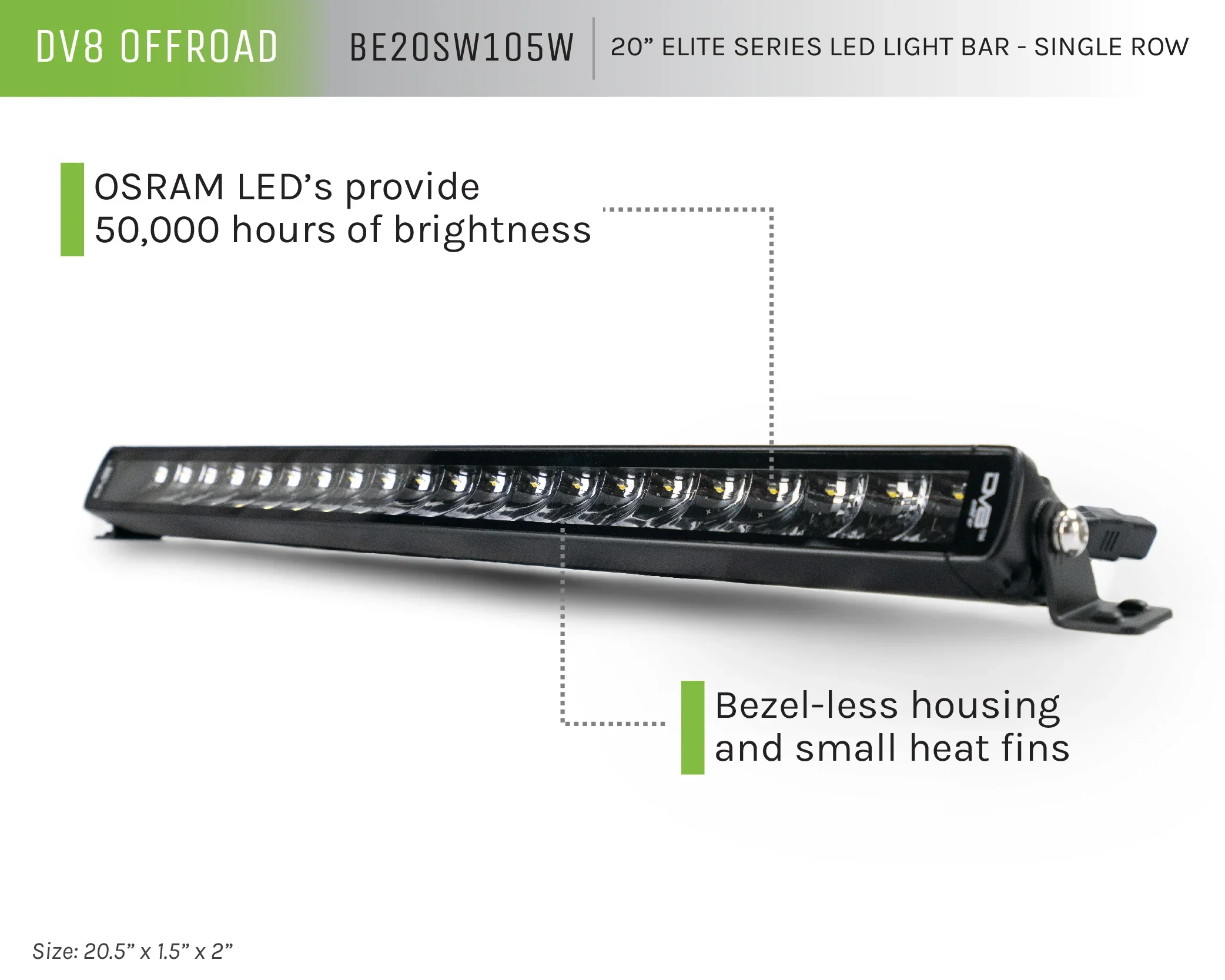 Elite Series 20" Single Row Light Bar - Image 3