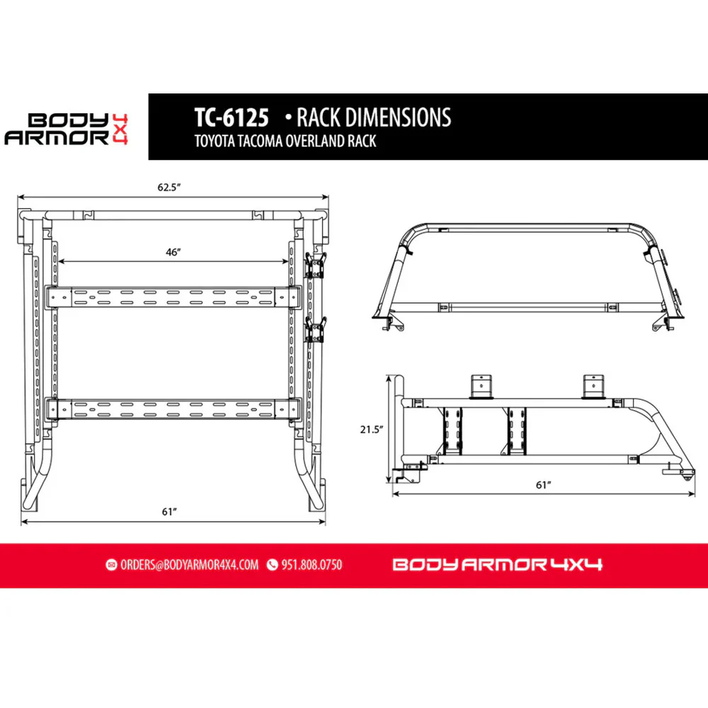 Overland Bed Rack Tacoma (2016-2023) - Image 11