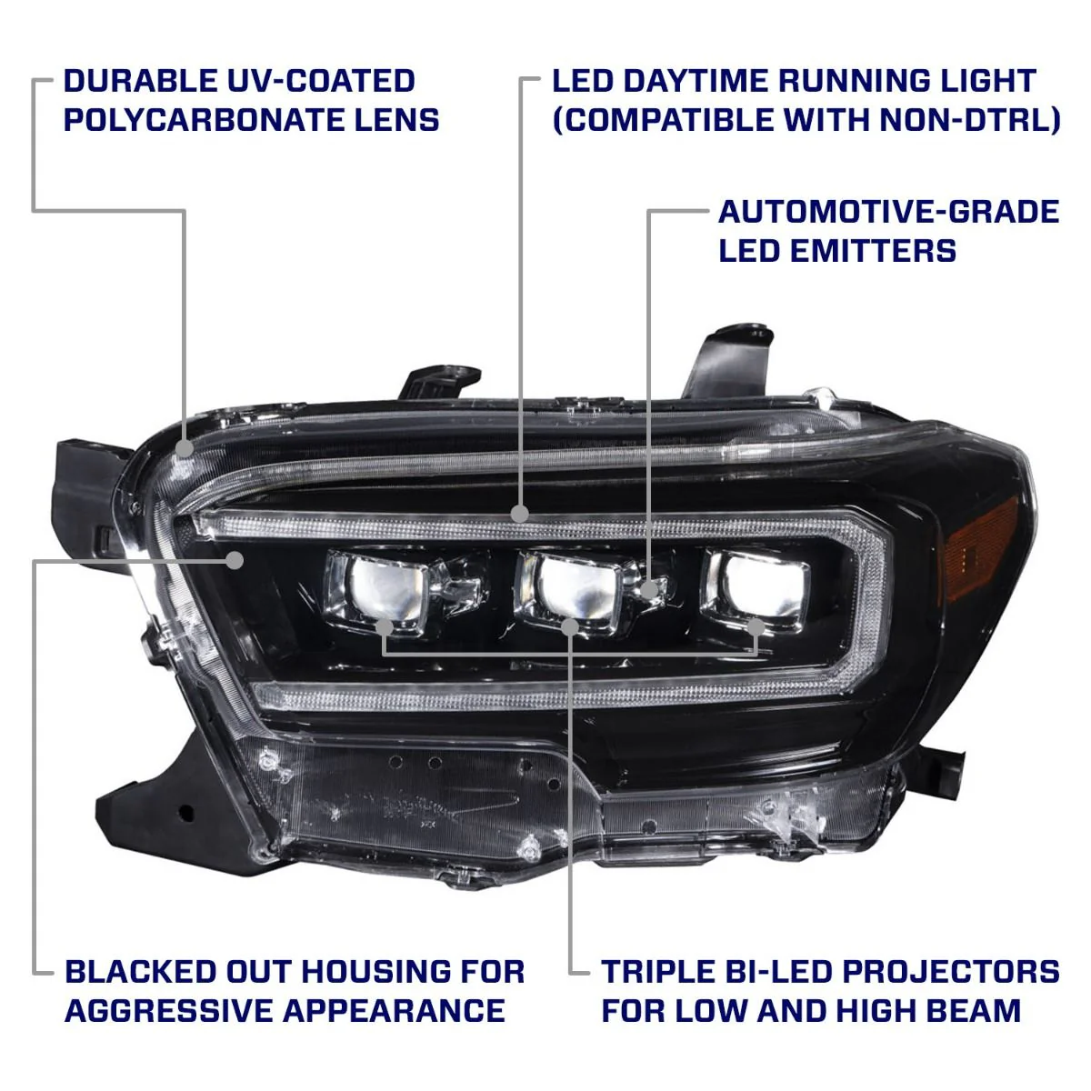 Sequential LED Projector Headlights with Selectable DRL Tacoma (2016-2023) - Image 8