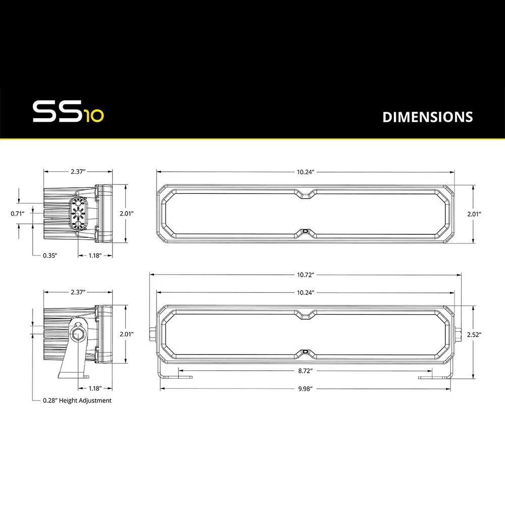 SS10 Yellow SAE/DOT LED Light Bar - Image 6