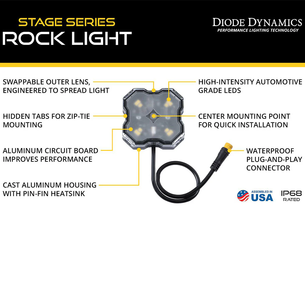 Stage Series LED Rock Light Kit Single-color & RGBW (8-Pack) - Image 8