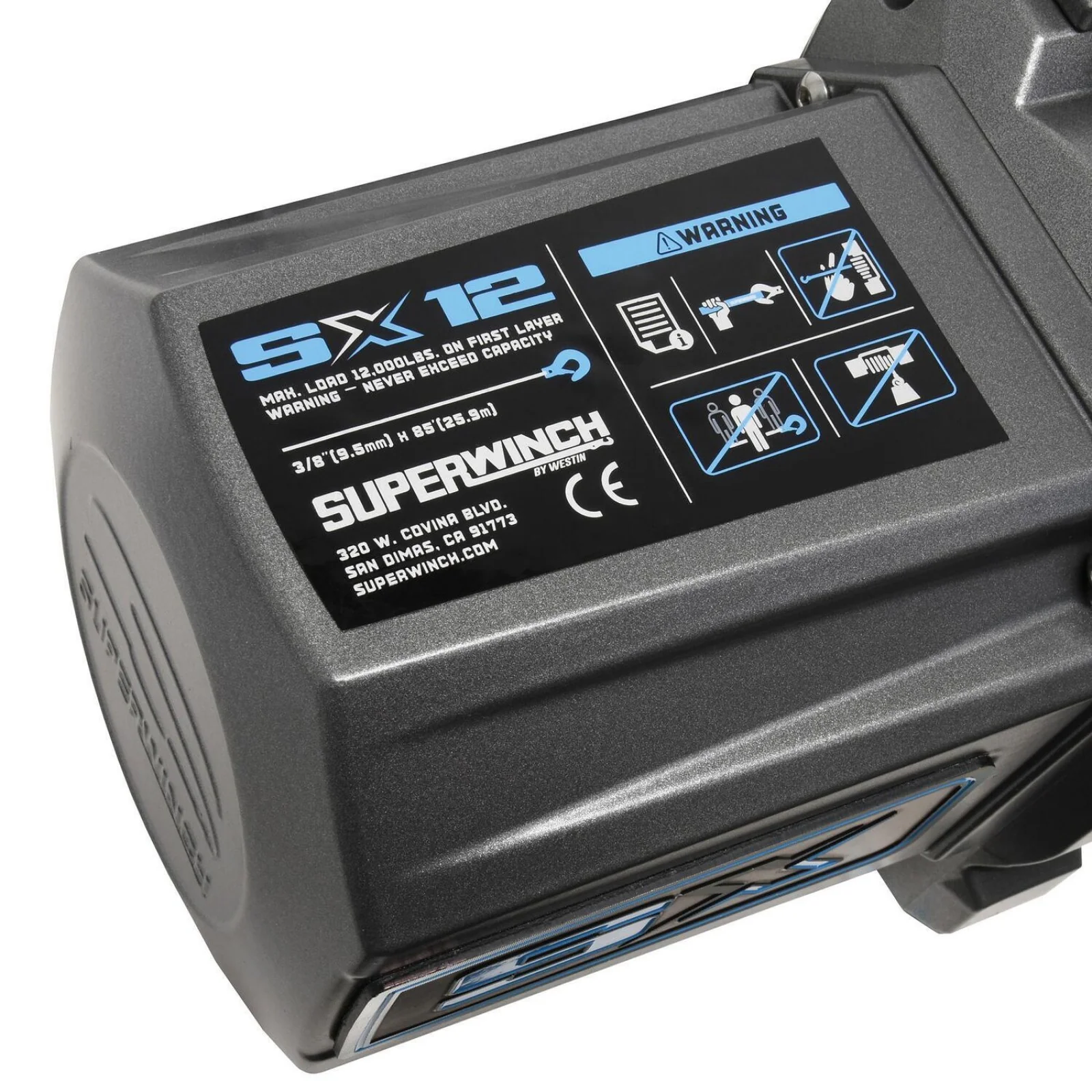 SX12 12V DC 12,000lb Steel Wire Rope Winch - Image 5